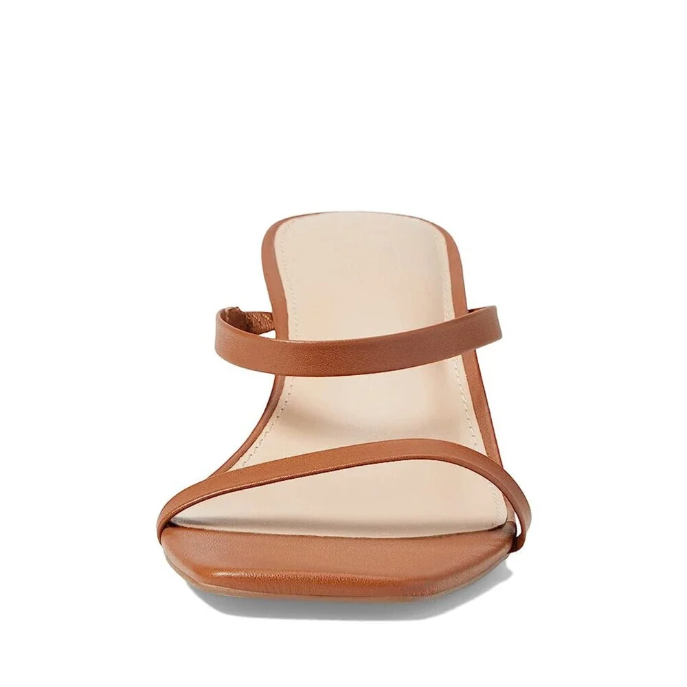 FARYL by Farylrobin Analisa Sandals Women's 11 Cognac Leather Square Toe GAL1106